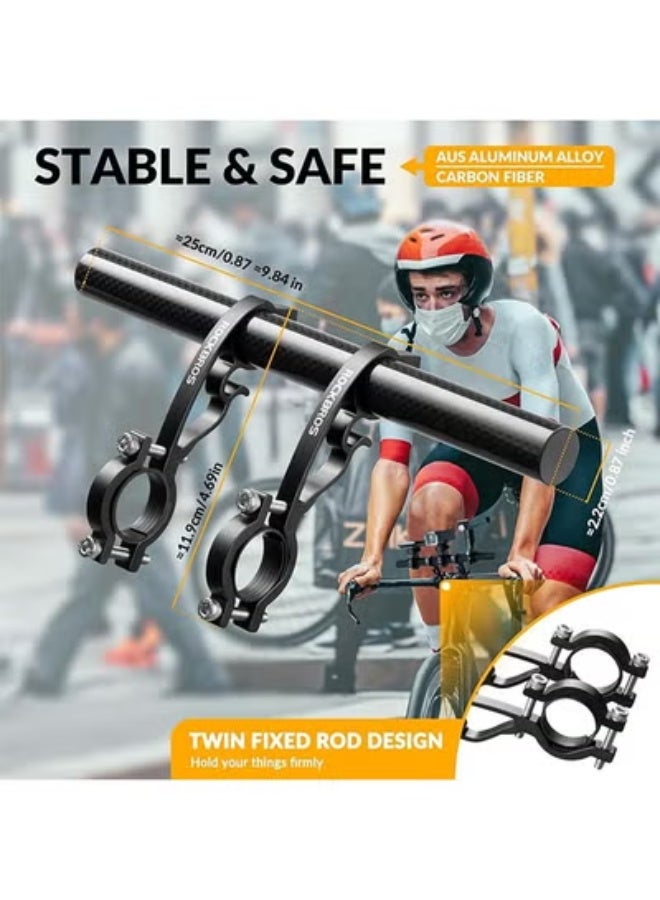 روكبروز حامل مقود الدراجة ROCKBROS، حامل مقود مزدوج، خفيف الوزن ومتين لحمل عداد سرعة الدراجة، ونظام تحديد المواقع العالمي (GPS)، وحامل الهاتف - Image 3