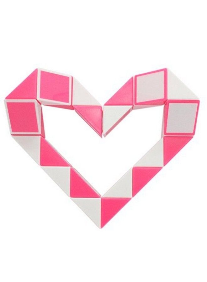 Magic Snake Cube Twist Puzzle 24 Wedges Large Size Twist Fidget Snake Toys Gift Party Favors Game Goodie Bag Fillers For Kids Adults Teens Pink  - Image 1