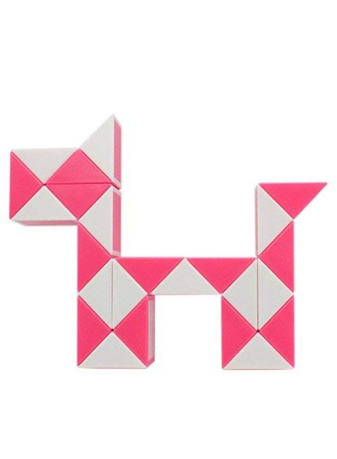 Magic Snake Cube Twist Puzzle 24 Wedges Large Size Twist Fidget Snake Toys Gift Party Favors Game Goodie Bag Fillers For Kids Adults Teens Pink  - Image 3
