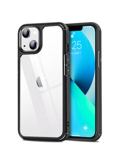 UCHUANG iPhone 13 Clear Cover Ultra Thin Silicone Shockproof Hard Back Cases Transparent Protective Slim Phone Case for Apple iPhone 13 6.1 inch - Black  - Image 1