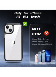 UCHUANG iPhone 13 Clear Cover Ultra Thin Silicone Shockproof Hard Back Cases Transparent Protective Slim Phone Case for Apple iPhone 13 6.1 inch - Black  - Image 4