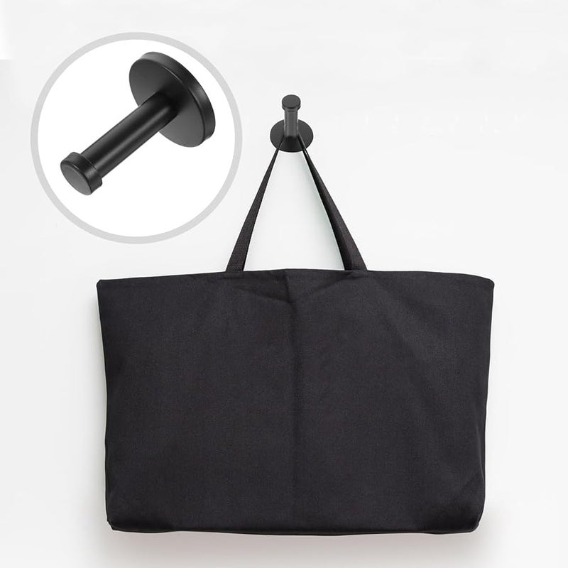 6Pcs Black Stainless Steel Wall Mounted Coat Key Umbrella Hat Bag Hooks - Image 5