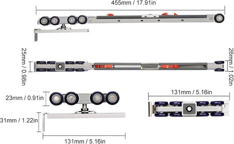 Tyenaza 8 Wheel Hoist Trolley 80KG Capacity 2 Way Roller Assembly for DIY Hardware Projects - Image 3