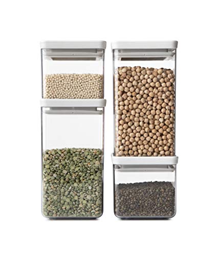 Brabantia Tasty 4pc Stackable Food Canisters Set Light Gray 2x 07qt 2x 17qt BPAFree SpaceSaving Jars with Silicone Seal Lids for Freshness - Image 3