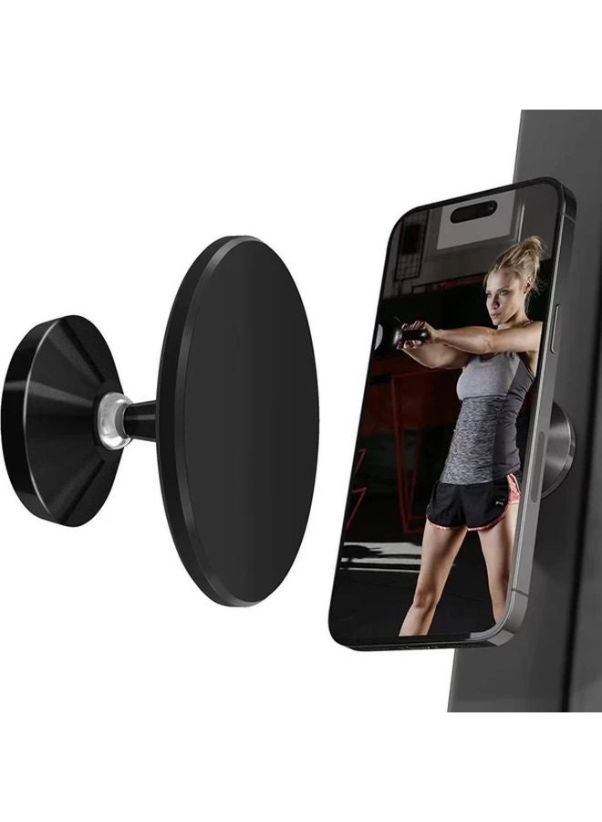 Black Double Sided Magnetic Phone Holder Gym Golf Course Portable Bracket - Image 1