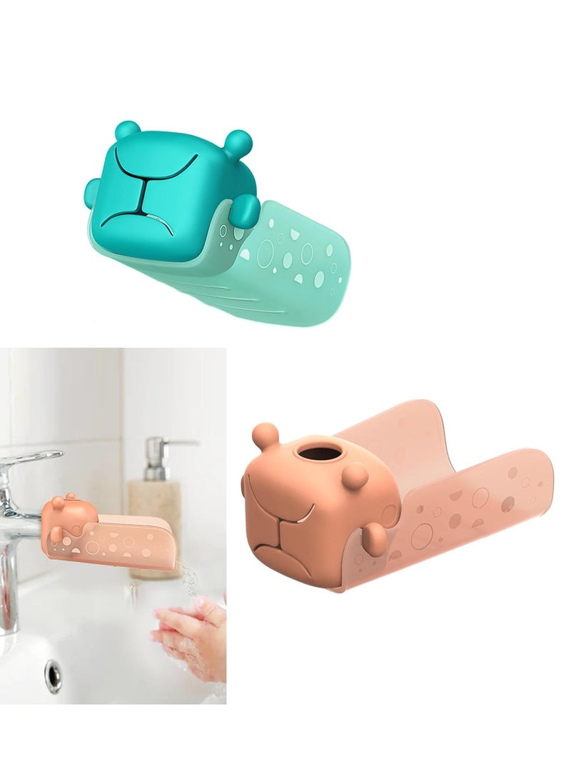 SYOSI Child Handwashing Extender, Kids' Sink Extender, Faucet Extender, Kid-Friendly Sink Attachment, Childproof Faucet Extender, Children's Handwashing Assistant, Safe Water Flow for Toddlers 2 Pack  - Image 1