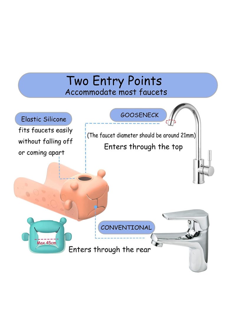 SYOSI Child Handwashing Extender, Kids' Sink Extender, Faucet Extender, Kid-Friendly Sink Attachment, Childproof Faucet Extender, Children's Handwashing Assistant, Safe Water Flow for Toddlers 2 Pack  - Image 5