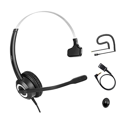 daily headset Cisco Phone Headset Mic Noise Cancelling Compatible with Cisco Phones 6861 7942g 7965g 8841 8851 8861 8945 8961 Series Model Includes U10 RJ9 Cord and 3.5mm Jack Adapter - Image 1