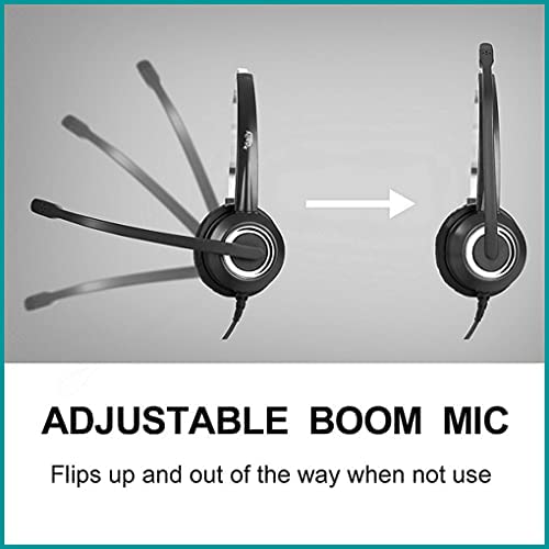 daily headset Cisco Phone Headset Mic Noise Cancelling Compatible with Cisco Phones 6861 7942g 7965g 8841 8851 8861 8945 8961 Series Model Includes U10 RJ9 Cord and 3.5mm Jack Adapter - Image 4