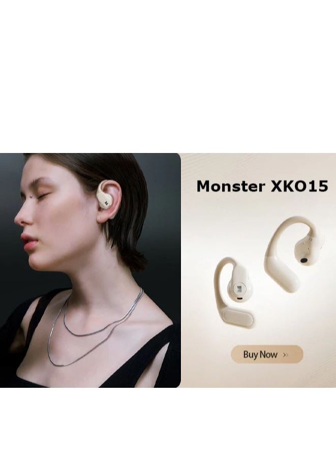 Monster XKO15 Wireless Bluetooth Earbuds Gaming Headphones Deep Bass Low Latency Game Headset with Built-in Microphone For Gaming Noise Canceling Headsets Lvory