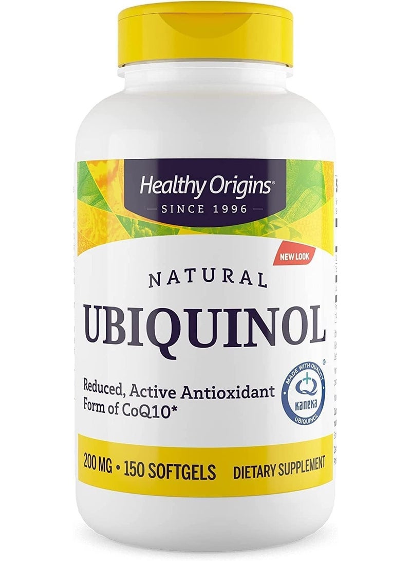 Healthy Origins Ubiquinol - Reduced, Active Antioxidant Form of CoQ10, 200 MG (kaneka) Dietary Supplements|150  Softgels - Image 1