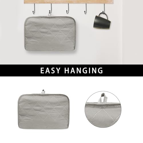 BOHEMIABY Toaster Cover 2 Slice, Bread Dust Cover & Fingerprint Protection-Polyester & Cotton, Kitchen Small Appliance(Grey) - Image 4