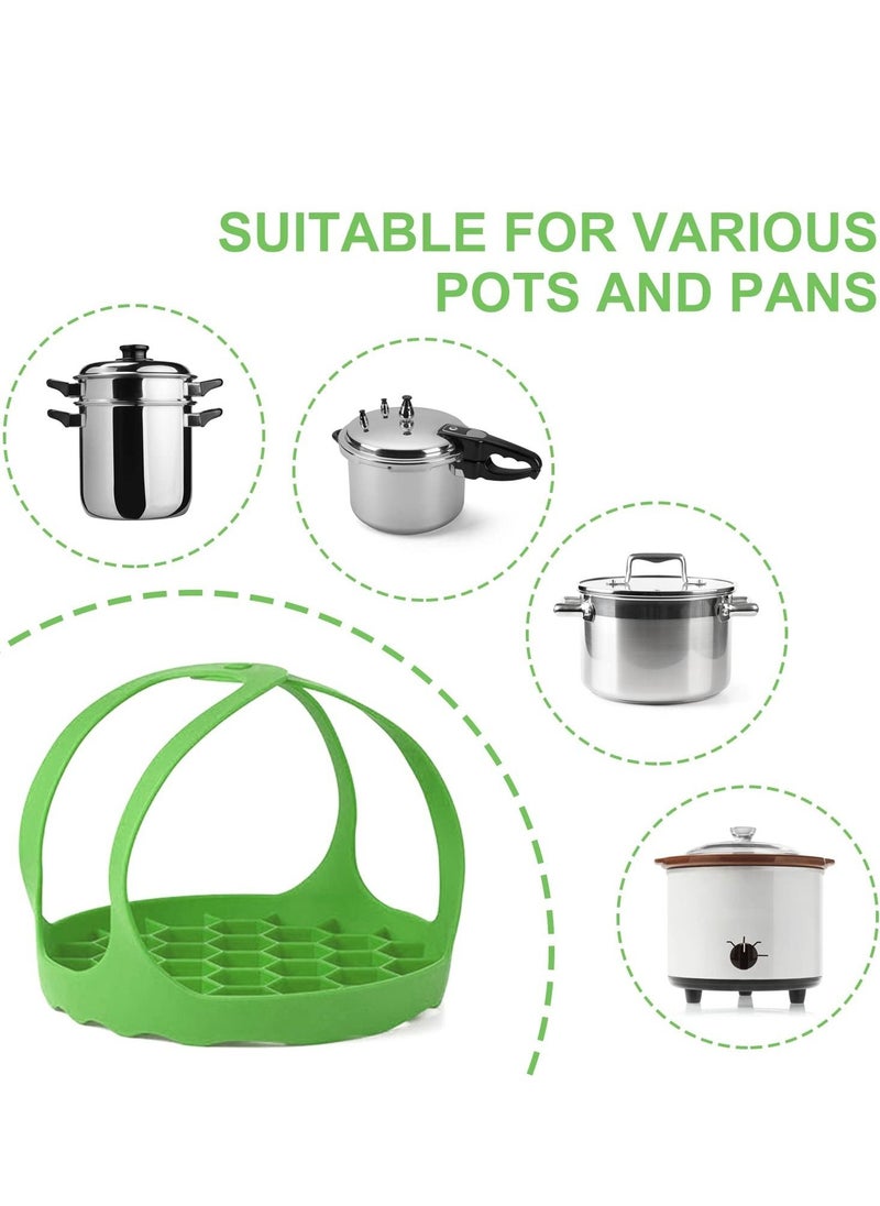KASTWAVE - 21x21x2.5 cmcm Silicone Steamer Sling Portable Non-Stick Steamer Sling Anti-scalding Baking pan Lifting Steamer Rack Egg Steamer Rack and Baking Pan Sling 6 Qt /8 Qt Green 21x21x2.5 cm Green - Image 1