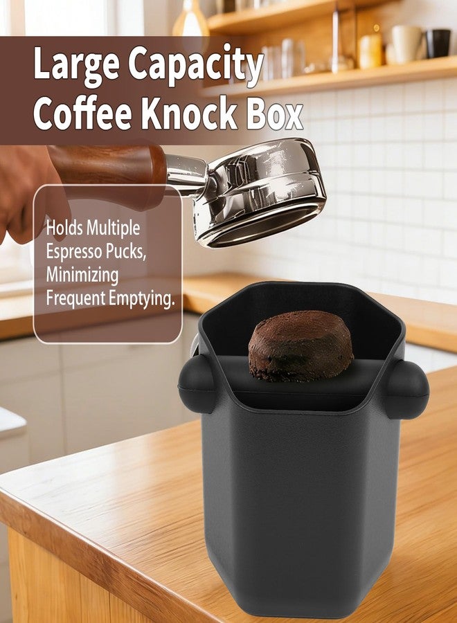 OGNWFUNK Coffee Knock Box Compatible with Breville, Espresso Puck Knock Box, Large Capacity, Shock-Absorbing Bin, Removable Bar, Non-Slip Base, Easy-Clean Espresso Knock Box and Tamp Station for Home & Office - Image 3