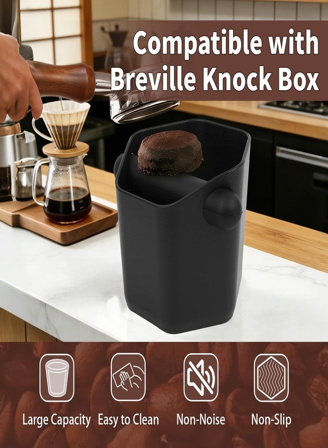 OGNWFUNK Coffee Knock Box Compatible with Breville, Espresso Puck Knock Box, Large Capacity, Shock-Absorbing Bin, Removable Bar, Non-Slip Base, Easy-Clean Espresso Knock Box and Tamp Station for Home & Office - Image 2