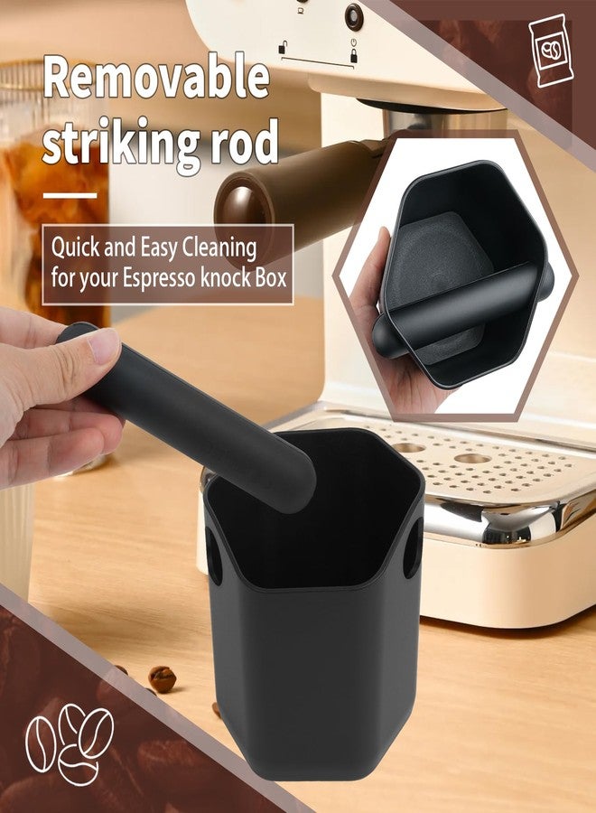 OGNWFUNK Coffee Knock Box Compatible with Breville, Espresso Puck Knock Box, Large Capacity, Shock-Absorbing Bin, Removable Bar, Non-Slip Base, Easy-Clean Espresso Knock Box and Tamp Station for Home & Office - Image 4
