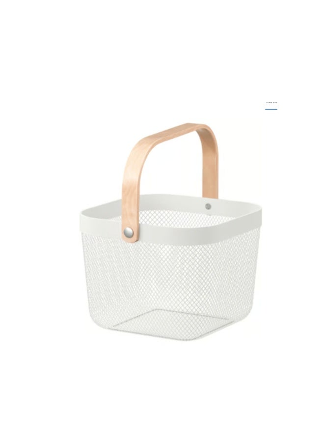 RISATORP Basket, white, 25x26x18 cm - Image 1
