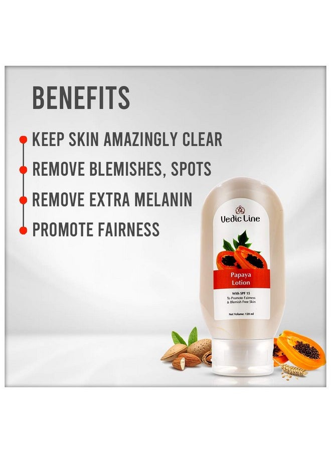 Vedic Line Vedicline Papaya Lotion With Spf 15 Reduce Blemishespigmentation & Tanning With Sesame Oil Aloe Vera And Papaya Extract For Moisturized Skin 120Ml  - Image 4