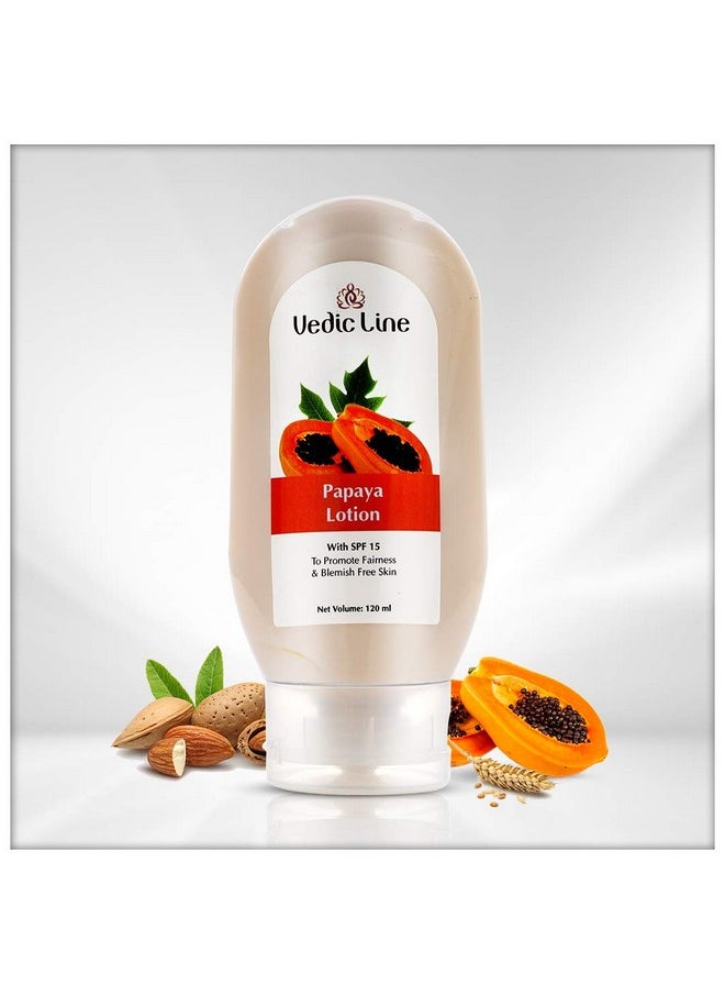 Vedic Line Vedicline Papaya Lotion With Spf 15 Reduce Blemishespigmentation & Tanning With Sesame Oil Aloe Vera And Papaya Extract For Moisturized Skin 120Ml  - Image 2