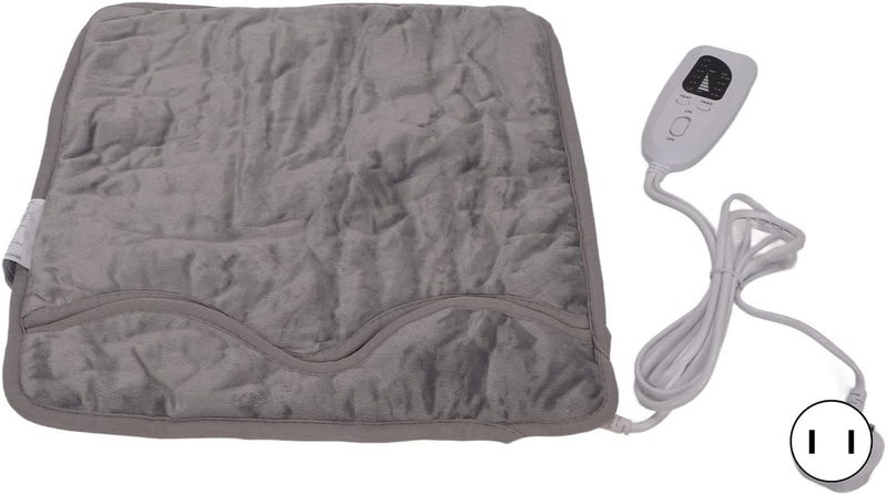 klarako 6 Level Adjustable Electric Foot Warmer, Soft Flannel, Fast Heating, Reduce Pain, Shoulder Heating Pad, Silver Gray, Auto Off (US Plug 100V‑120V) - Image 4