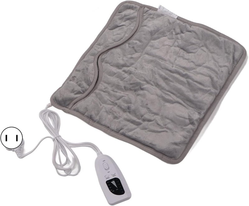 klarako 6 Level Adjustable Electric Foot Warmer, Soft Flannel, Fast Heating, Reduce Pain, Shoulder Heating Pad, Silver Gray, Auto Off (US Plug 100V‑120V) - Image 1