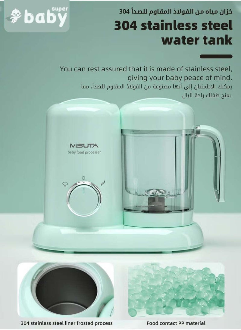 سوبر بيبي محضر طعام للأطفال 4 في 1، خلاط معالج للأطعمة الرضع، سهل الاستخدام للرضع والأطفال الصغار، آلة لطحن الطعام إلى العصائر، تلقائية الطهي والتحريك، خالية من مادة البيسفينول-أ - Image 5