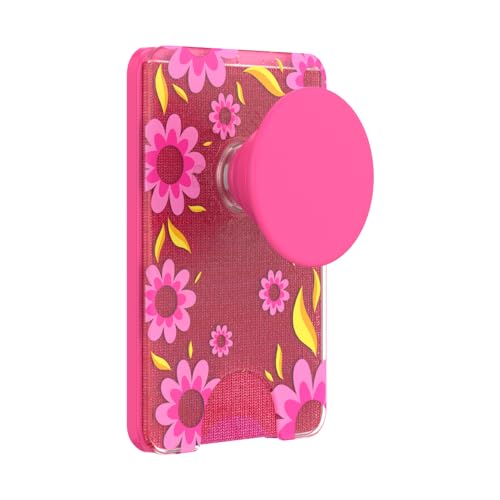 POPSOCKETS محفظة هاتف بوب سوكيتس مع قبضة قابلة للتوسيع وحلقة محول لماغسيف، حامل بطاقات الهاتف، متوافقة مع الشحن اللاسلكي، محفظة متوافقة مع ماغسيف - وردي مريح - Image 3