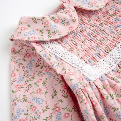 Simplee kids Baby Infant Girls Floral Casual Dress for Spring Fall Long Sleeve Toddler Playwear Dress Pink 3T - Image 4