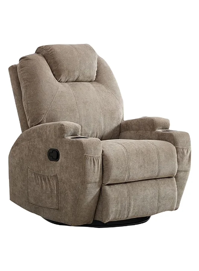 ميكاسا كرسي استرخاء دوار ومائل بتصميم أنيق بني 66 × 76 × 81 سم SX-81505 BROWN