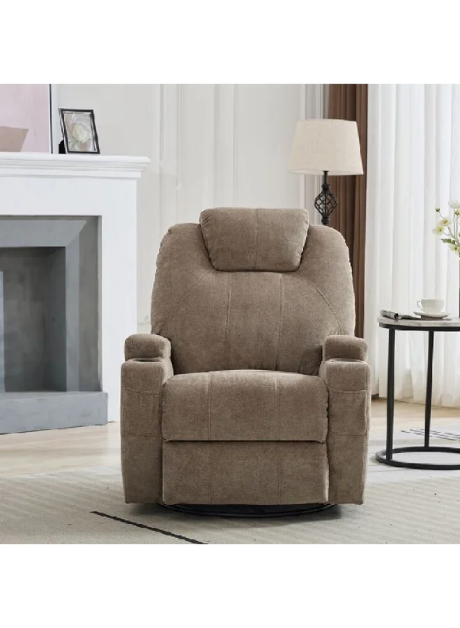 ميكاسا كرسي استرخاء دوار ومائل بتصميم أنيق بني 66 × 76 × 81 سم SX-81505 BROWN
