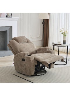 Micasa Elegant Design Glider and Swivel Recliner Chair Brown 66 x 76 x 81 cm SX-81505 BROWN  - Image 4