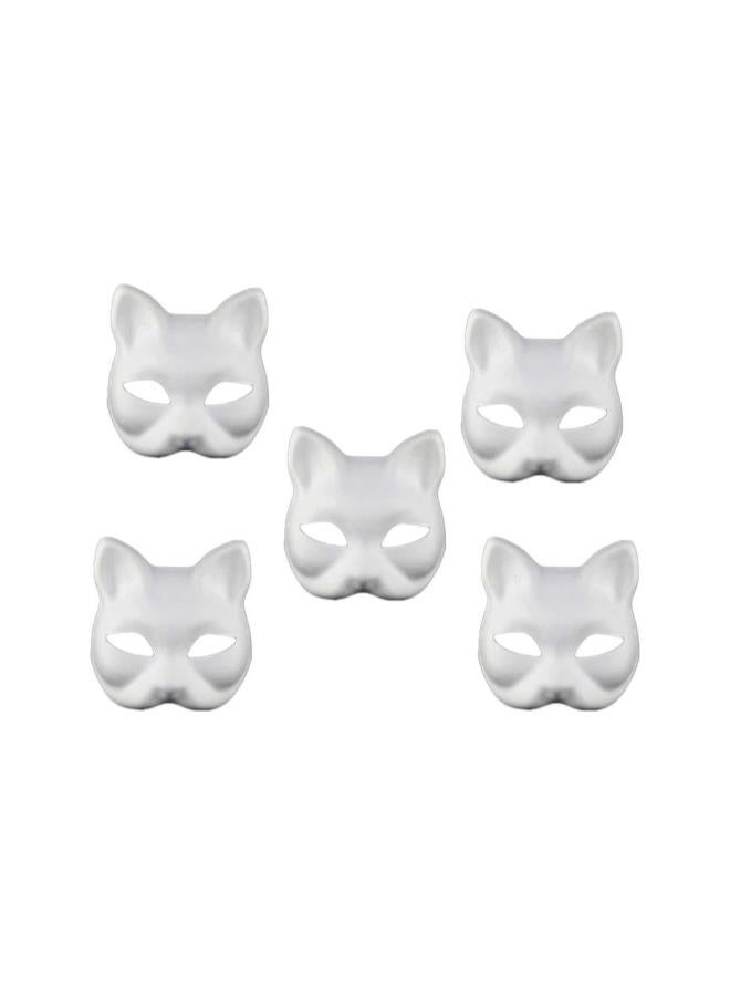 klarako 5pcs White Masks DIY Unpainted Face Masks Plain Fox Masquerade Masks for Kids Decorating Craft School Party Favors - Image 5