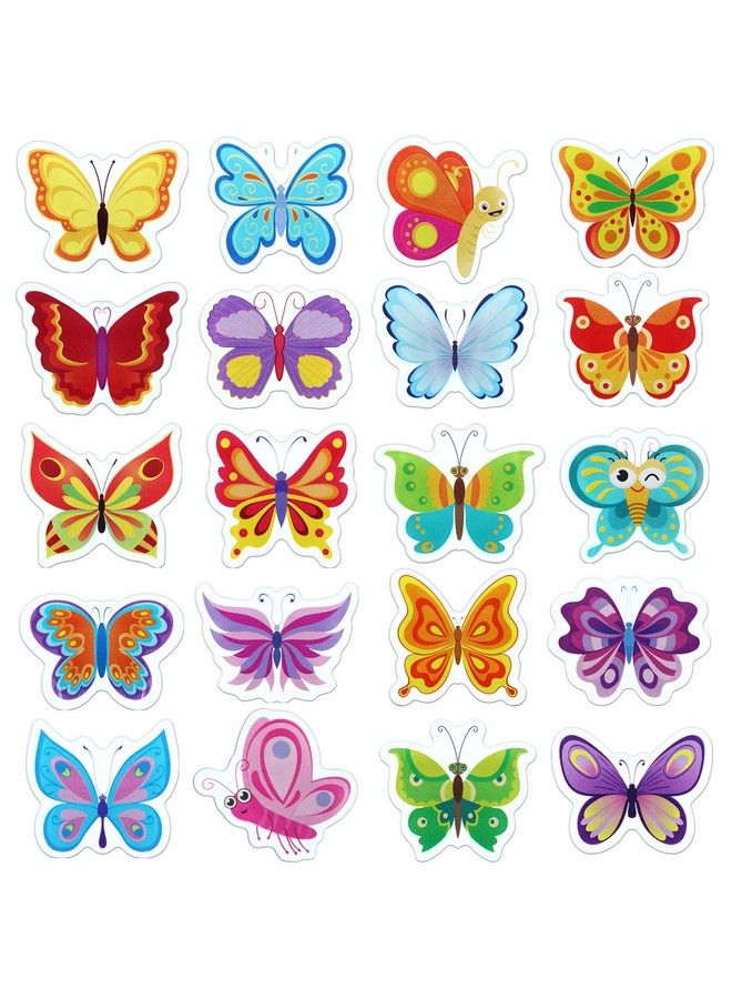 BOAO Butterfly Window Clings For Kids Thick Gel Window Clings Butterfly Spring Summer Window Clings Reusable Glass Butterfly Stickers For Kids Toddlers Nursery Airplane Home Decoration 20 Pieces - Image 2