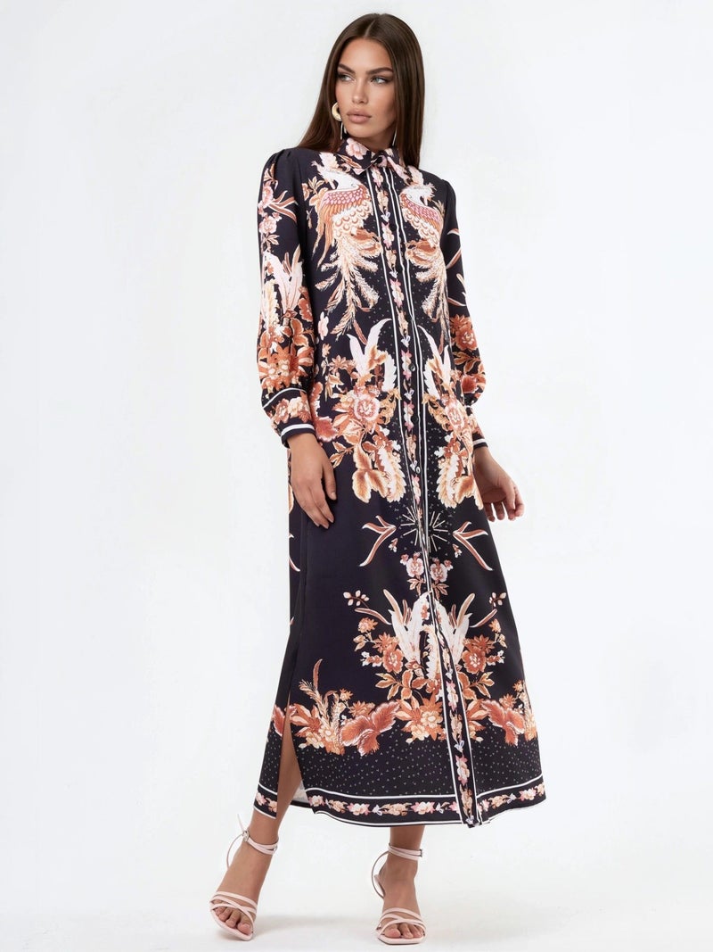 Jennyfer Floral Maxi Shirt Dress with Belt - Image 5
