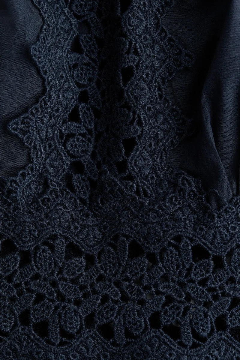 H&M Lace-detail cotton playsuit