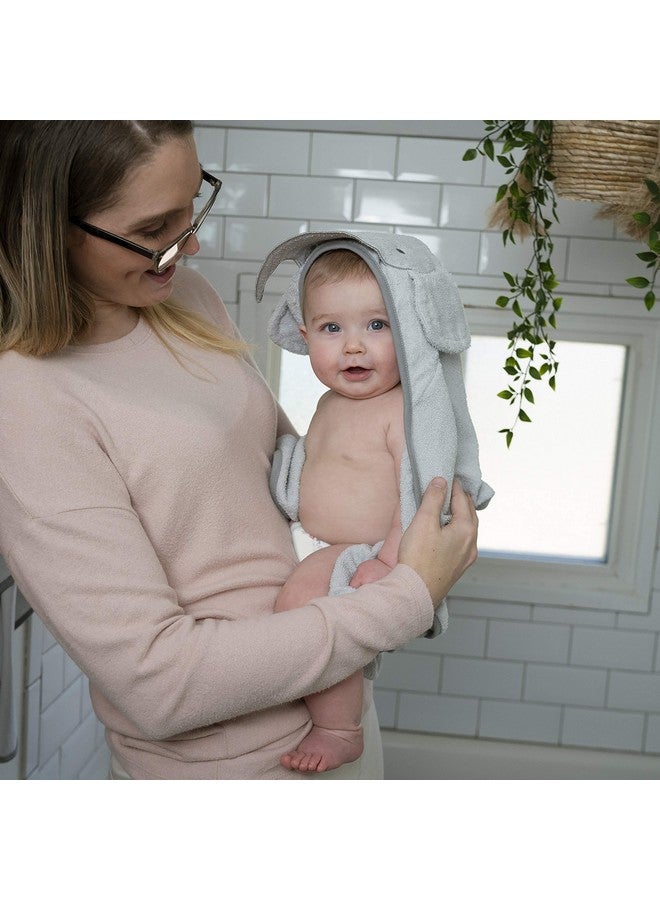 إنجنيونتي منشفة حمام إنجينيويتي نظيفة ومريحة بغطاء رأس على شكل فيل صغير - هدية استحمام مثالية - جرازر - Image 4