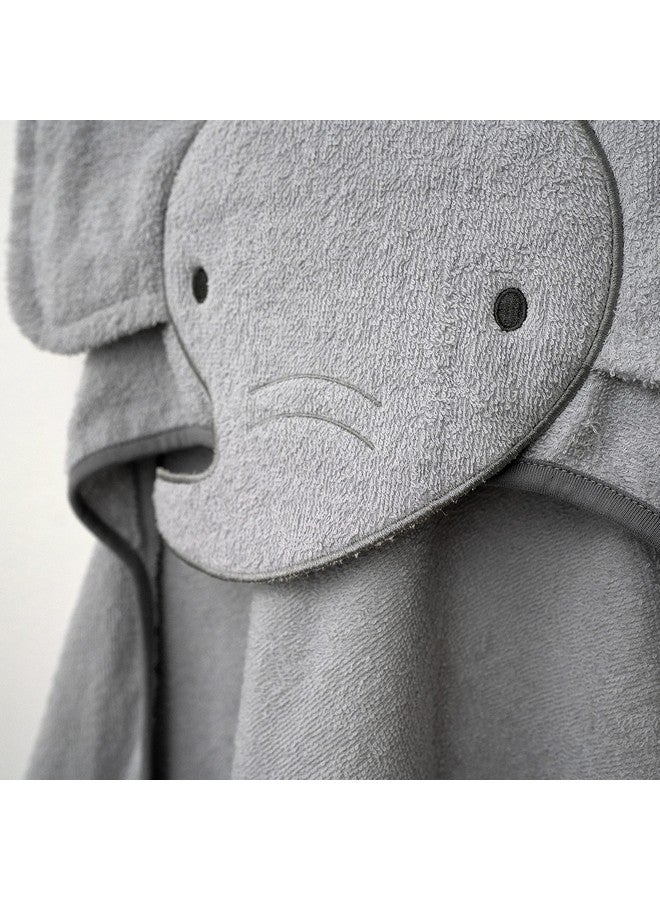 إنجنيونتي منشفة حمام إنجينيويتي نظيفة ومريحة بغطاء رأس على شكل فيل صغير - هدية استحمام مثالية - جرازر - Image 2