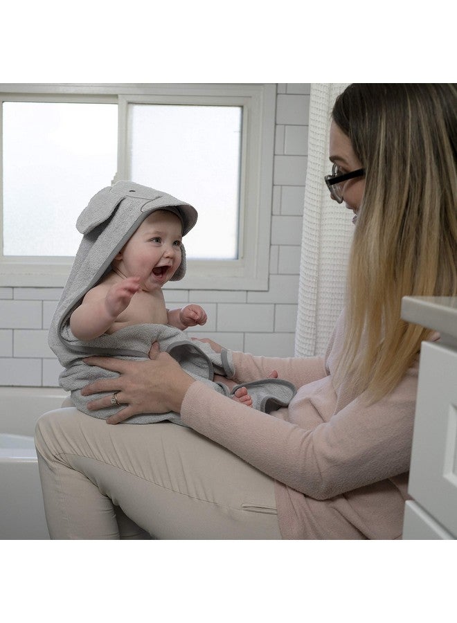 إنجنيونتي منشفة حمام إنجينيويتي نظيفة ومريحة بغطاء رأس على شكل فيل صغير - هدية استحمام مثالية - جرازر - Image 3