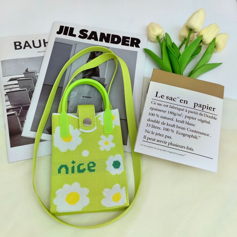 2025 Korean Version Portable Shoulder Crossbody Knitted Phone Bag For Women, Versatile And Convenient Small Storage Bag, Simple And Portable - Image 1