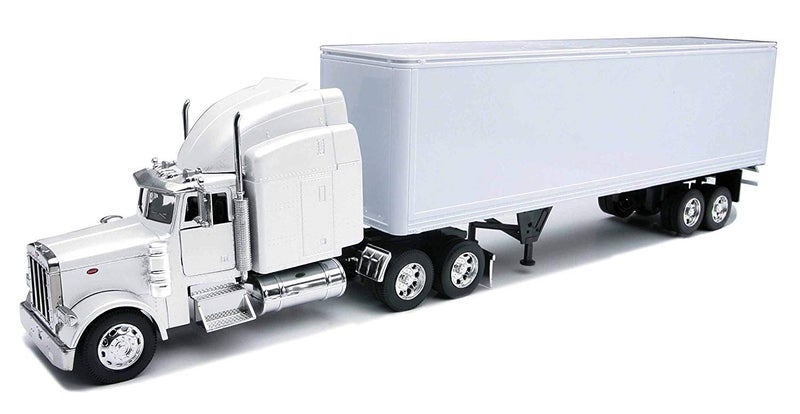 Peterbilt 379 With Dry Van AllWhite Toy Truck