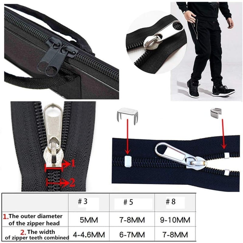 252 Pcs Zipper Repair Kit Replacement Zipper, Zipper Pulls, Installation Tools for Bags Tents Luggage Sleeping Bag Jacket Outdoor - Image 4