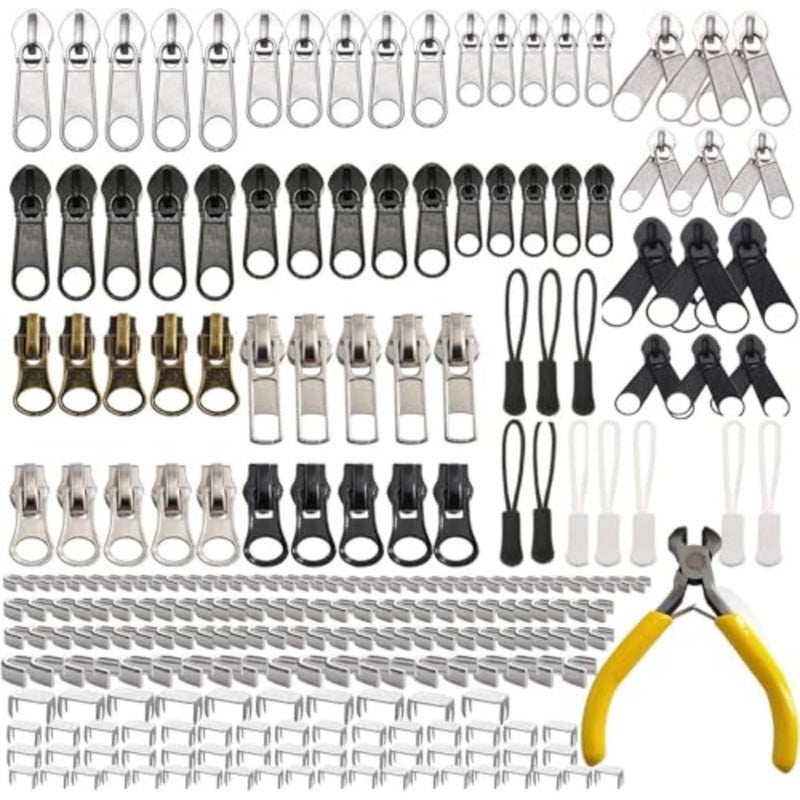252 Pcs Zipper Repair Kit Replacement Zipper, Zipper Pulls, Installation Tools for Bags Tents Luggage Sleeping Bag Jacket Outdoor - Image 1