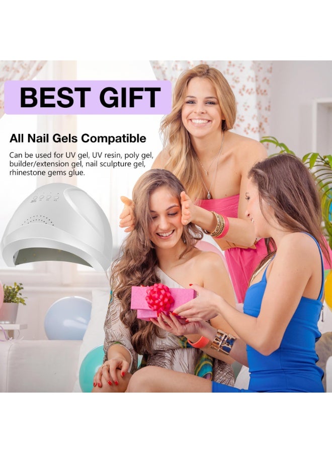 48w Led Uv Lamp Dryer Is Suitable For Nail Polish, Equipped With 30 Lamp Beads, 4 Timer Settings And Lcd Touch Screen, Automatic Sensor, Professional Nail Lamp，White - Image 3