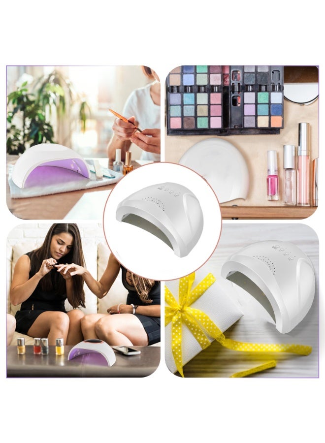 48w Led Uv Lamp Dryer Is Suitable For Nail Polish, Equipped With 30 Lamp Beads, 4 Timer Settings And Lcd Touch Screen, Automatic Sensor, Professional Nail Lamp，White - Image 2