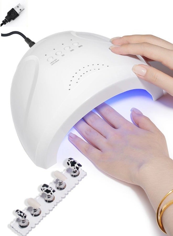 48w Led Uv Lamp Dryer Is Suitable For Nail Polish, Equipped With 30 Lamp Beads, 4 Timer Settings And Lcd Touch Screen, Automatic Sensor, Professional Nail Lamp，White - Image 1
