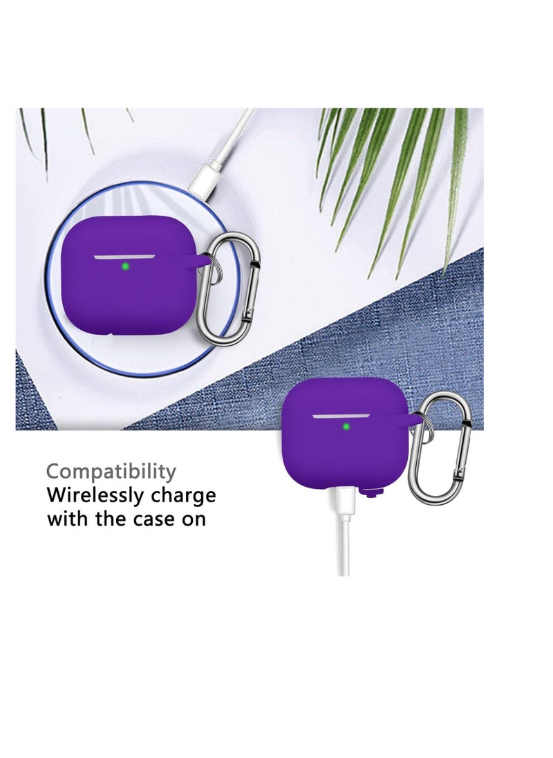 Generic - AirPod Pro 2 Case- Silicone Protective Shockproof Case Cover Skins with Keychain Compatible with Apple AirPod Pro, Dark Purple - Image 1