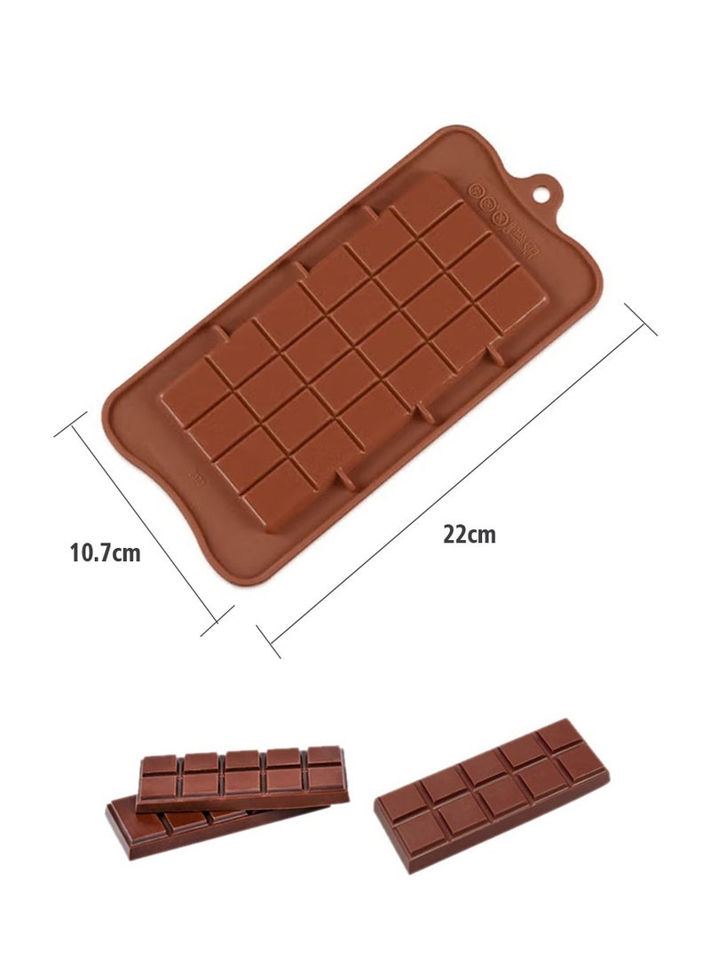 1Pcs Chocolate Bakeware Cake Molds,Nonstick Silicone Chocolate Candy Moulds, Biodegradable Chocolate Bar Molds for Baking, Chocolate Snacks, Protein and Energy Bar Silicone Moulds Brown  - Image 4