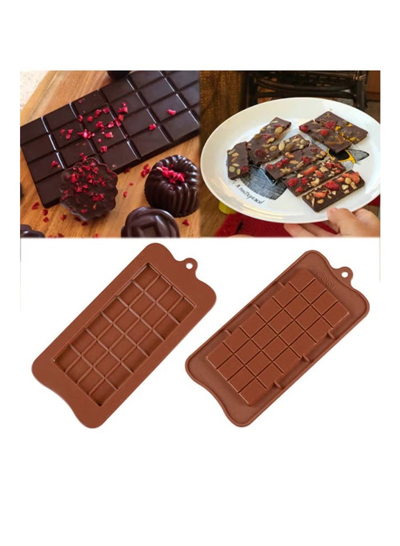 1Pcs Chocolate Bakeware Cake Molds,Nonstick Silicone Chocolate Candy Moulds, Biodegradable Chocolate Bar Molds for Baking, Chocolate Snacks, Protein and Energy Bar Silicone Moulds Brown  - Image 2