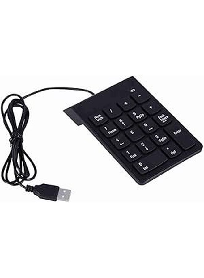 Mini USB Numeric Keypad 18 Keys Compact Spill Proof Ergonomic Tilt Design for Laptop PC - Image 1