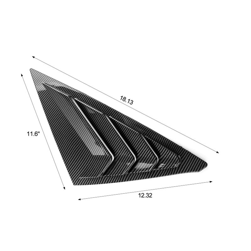 CKE for 11th Gen Civic Hatchback Compatible with Honda Civic 2026 2025 2024 2023 2022 Accessories Sport Car Exterior Rear Side Window Louvers Air Vent Scoop Shades Cover Blinds -Carbon Fiber Style - Image 3